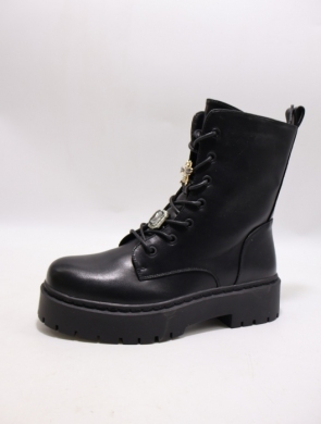 Botki damskie ocieplane na płaskim (36-41) 6041-1 BLACK