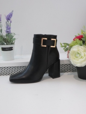 Botki damskie ocieplane na obcasie (36-41) 5626 BLACK
