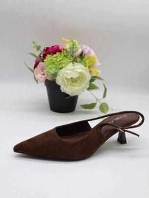 Sandały damskie na obcasie (36-41) B-733 BROWN