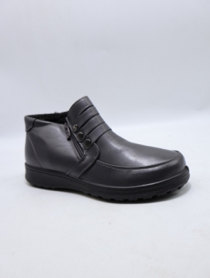 Botki damskie ocieplane na płaskim (38-43) 37601-2 GREY
