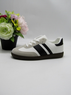 Buty sportowe damskie na płaskim (36-41) 6601 WHITE/BLACK