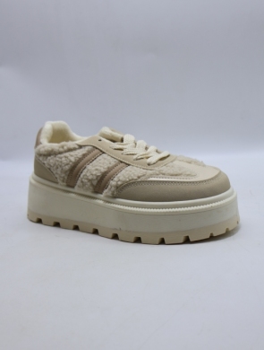 Buty sportowe damskie na płaskim (36-41) 24886 BEIGE