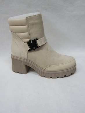 Botki damskie ocieplane na obcasie (36-41) RB142 BEIGE
