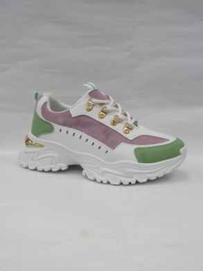 Sneakersy damskie niskie (36-41) AB998 GREEN/PURPLE