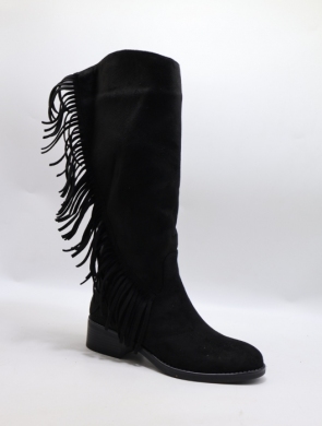 Kozaki damskie na płaskim (36-41) 68340 BLACK