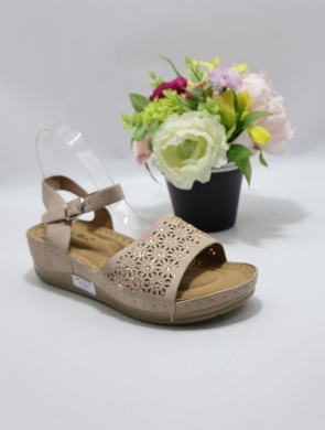 Sandały damskie na koturnie (36-41) 8-129 BEIGE