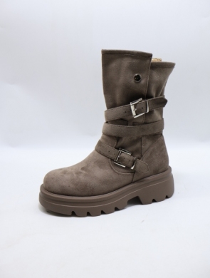 Kozaki damskie ocieplane na płaskim (36-41) JK37 KHAKI