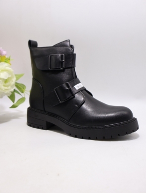 Botki damskie ocieplane na płaskim (36-41) K2008 BLACK