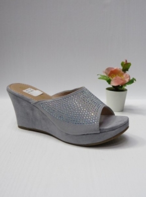 Klapki damskie na koturnie (36-41) B03 GREY