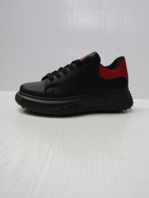 Buty sportowe damskie na płaskim (36-41) H2131 BLACK/RED