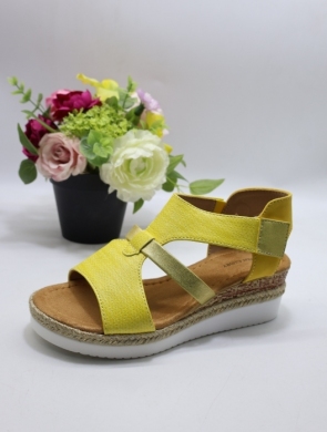 Sandały damskie na koturnie (36-41) F6871 YELLOW