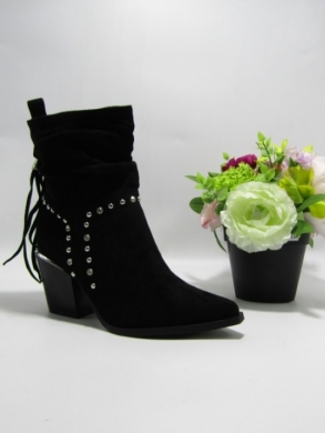 Botki damskie na obcasie (36-41) 9677A BLACK