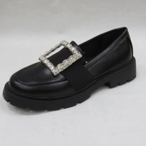 Mokasyny damskie na płaskim (36-41) 77-379 BLACK