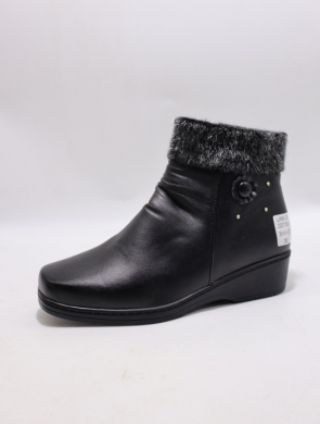Botki damskie ocieplane na koturnie (36-41) 2207 BLACK