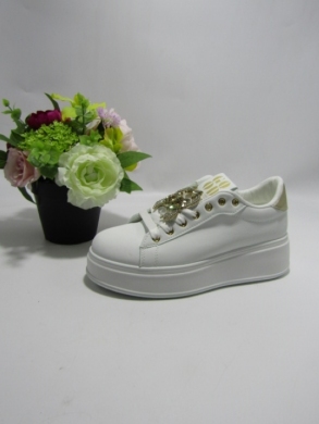 Buty sportowe damskie na płaskim (36-41) B1071 WH/GOLD