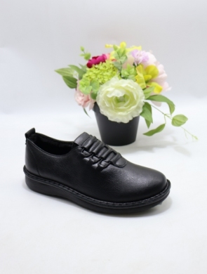 Półbuty damskie ocieplane na płaskim (36-42) 25300-1 BLACK