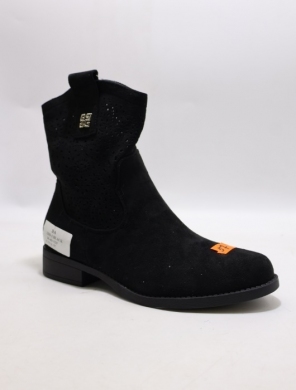 Botki damskie na płaskim (36-41) 3203-1 BLACK