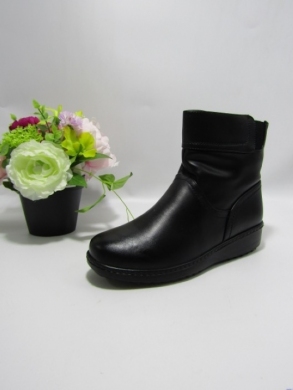 Botki damskie ocieplane na płaskim (36-42) 8158-1 BLACK