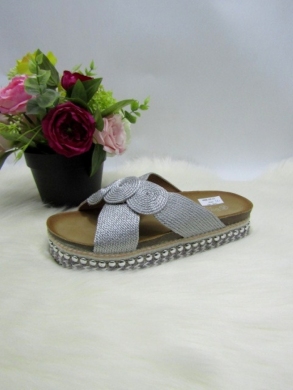 Klapki damskie na płaskim (36-41) 888-526 SILVER