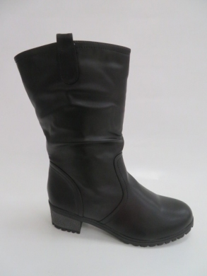 Kozaki damskie ocieplane na płaskim (39-43) D8817-6 BLACK