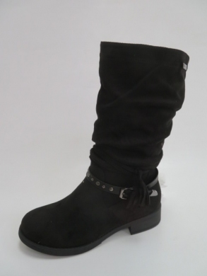 Kozaki damskie jesienne na płaskim (36-41) Y-061 BLACK