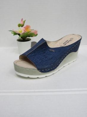 Klapki damskie na koturnie (36-40) 0618 NAVY