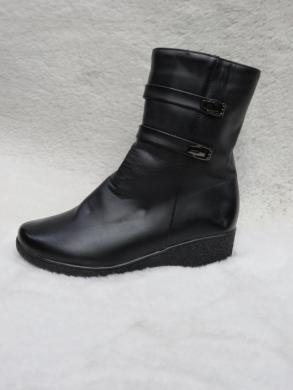 Kozaki damskie ocieplane na płaskim (37-42) W2226 BLACK
