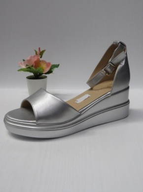 Sandały damskie na koturnie (36-41) B-9062 SILVER