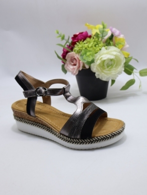 Sandały damskie na koturnie (36-41) F6897 BLACK
