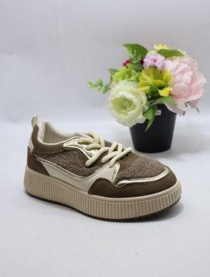 Buty sportowe damskie na płaskim (36-41) 9173 BROWN