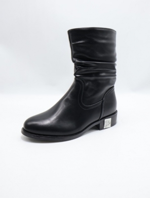 Botki damskie ocieplane na płaskim (36-41) 7201 BLACK