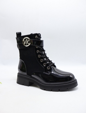Botki damskie ocieplane na płaskim (36-41) SA3065-16 BLACK