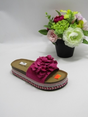 Klapki damskie na płaskim (36-41) 8-91 FUSHIA