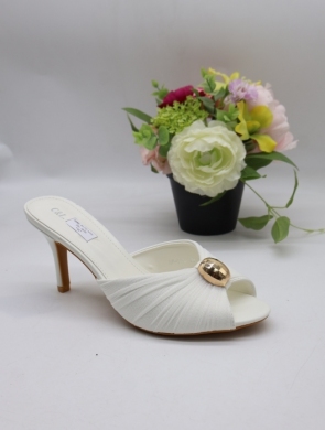 Klapki damskie na szpilce (36-41) BE-772 WHITE