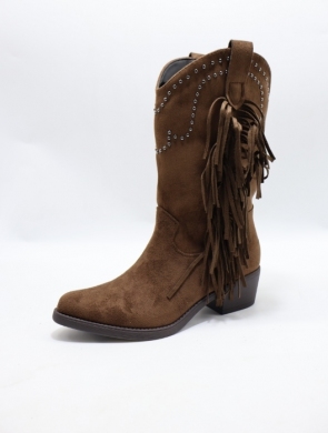 Kozaki damskie na obcasie (36-41) LQ158 BROWN