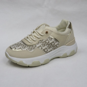 Buty sportowe damskie na płaskim (36-41) 19312 BEIGE