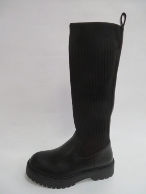 Kozaki damskie jesienne na płaskim (36-41) HQ269 BLACK