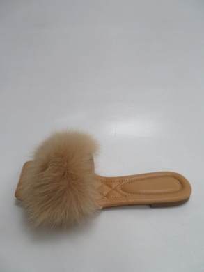 Klapki damskie z futerkiem (36-41) 2137 KHAKI