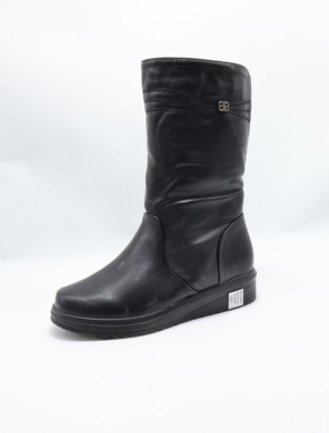 Kozaki damskie ocieplane na płaskim (37-42) 2405 BLACK
