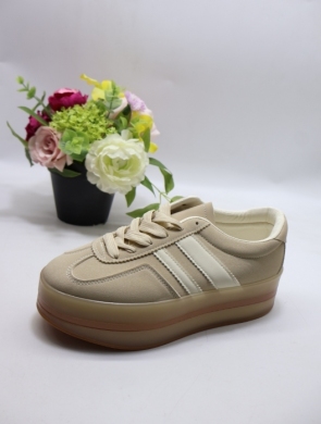 Buty sportowe damskie na płaskim (36-41) B025 BEIGE