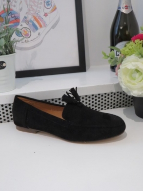 Mokasyny damskie na płaskim (36-41) B835 BLACK