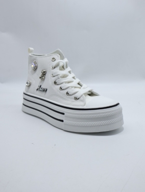 Trampki damskie na płaskim (36-41) L-87 WHITE