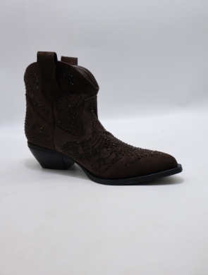 Botki damskie na obcasie (36-41) 7663 BROWN