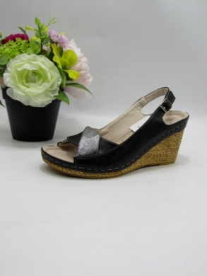 Sandały damskie na koturnie (36-41) 7AA227 BL/SILVER