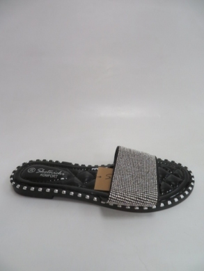 Klapki damskie na płaskim (36-41) 0612 BLACK