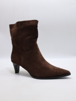 Botki damskie ocieplane na obcasie (36-41) 6372 BROWN