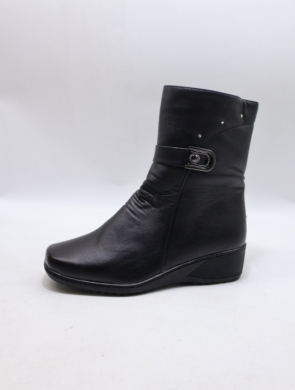 Botki damskie ocieplane na koturnie (37-42) B605 BLACK