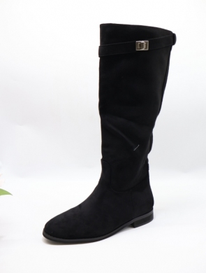 Kozaki damskie ocieplane na płaskim (36-41) 88-2 BLACK