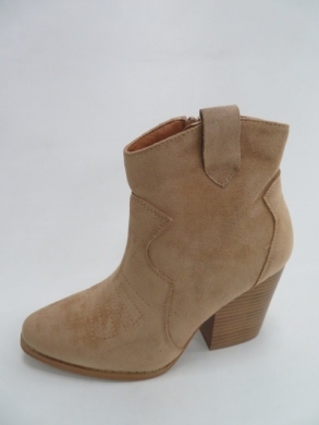 Kozaki damskie ocieplane na obcasie (36-41) 5602 KHAKI