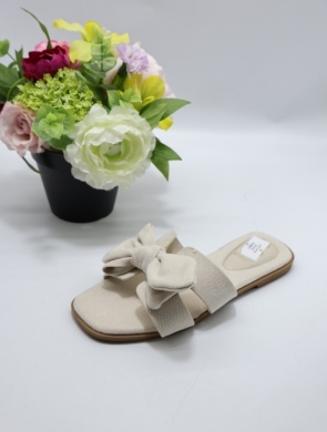 Klapki damskie na płaskim (36-41) LX9614 BEIGE